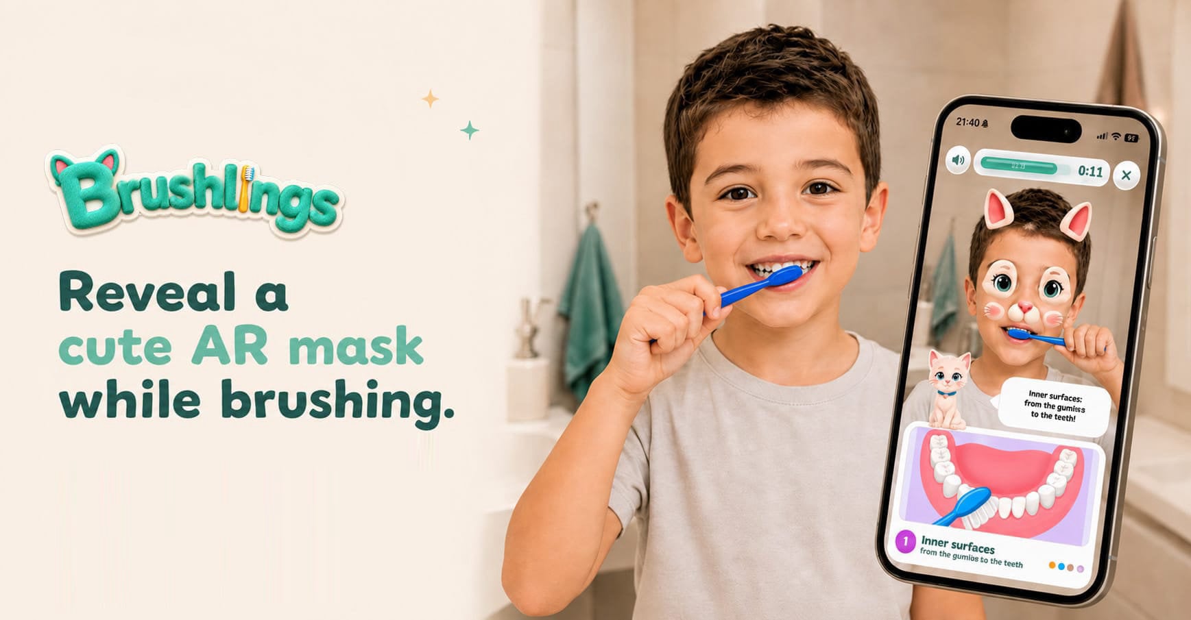 Brushlings AR toothbrushing app for kids