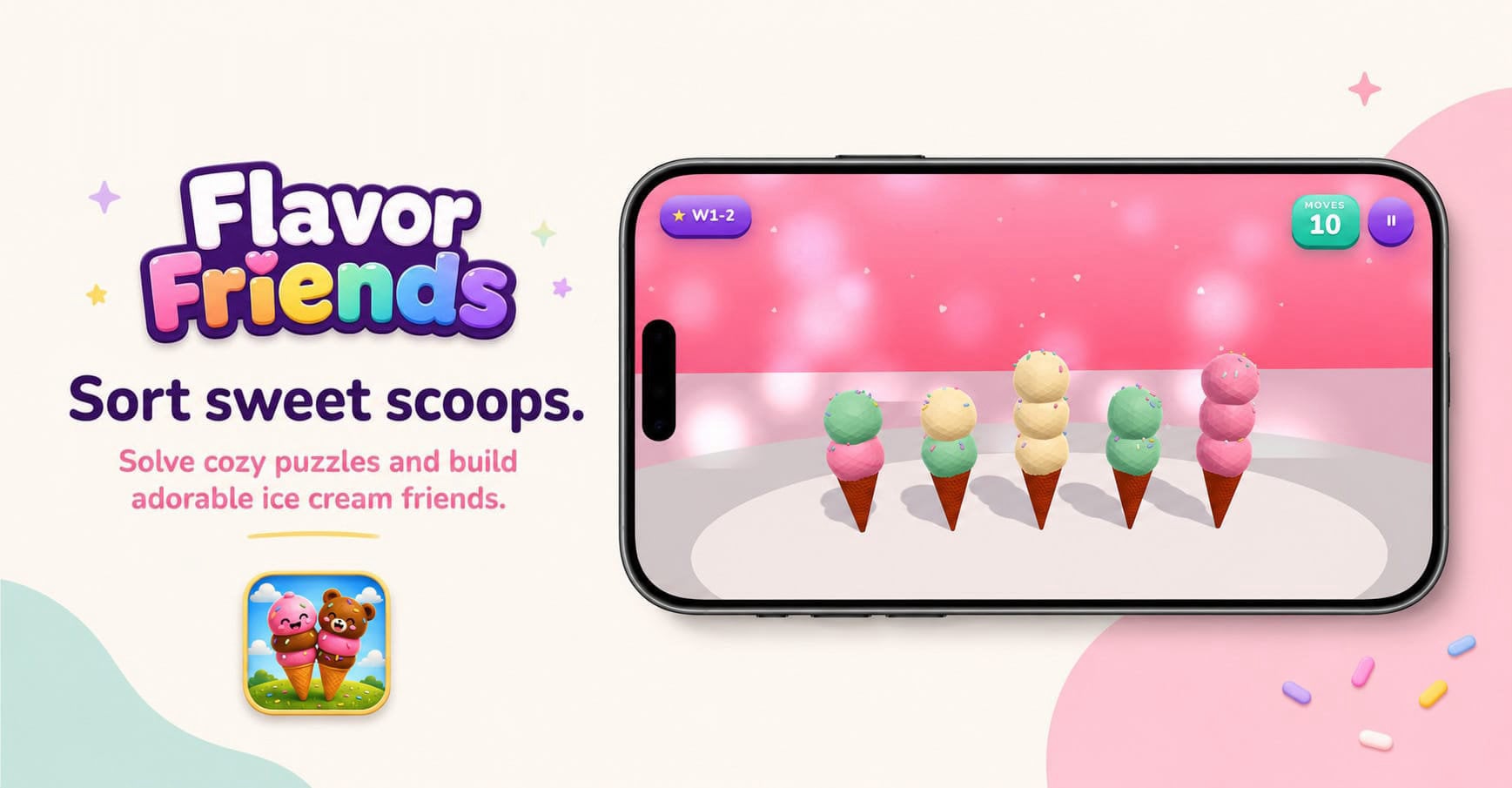 Flavor Friends ice cream puzzle game